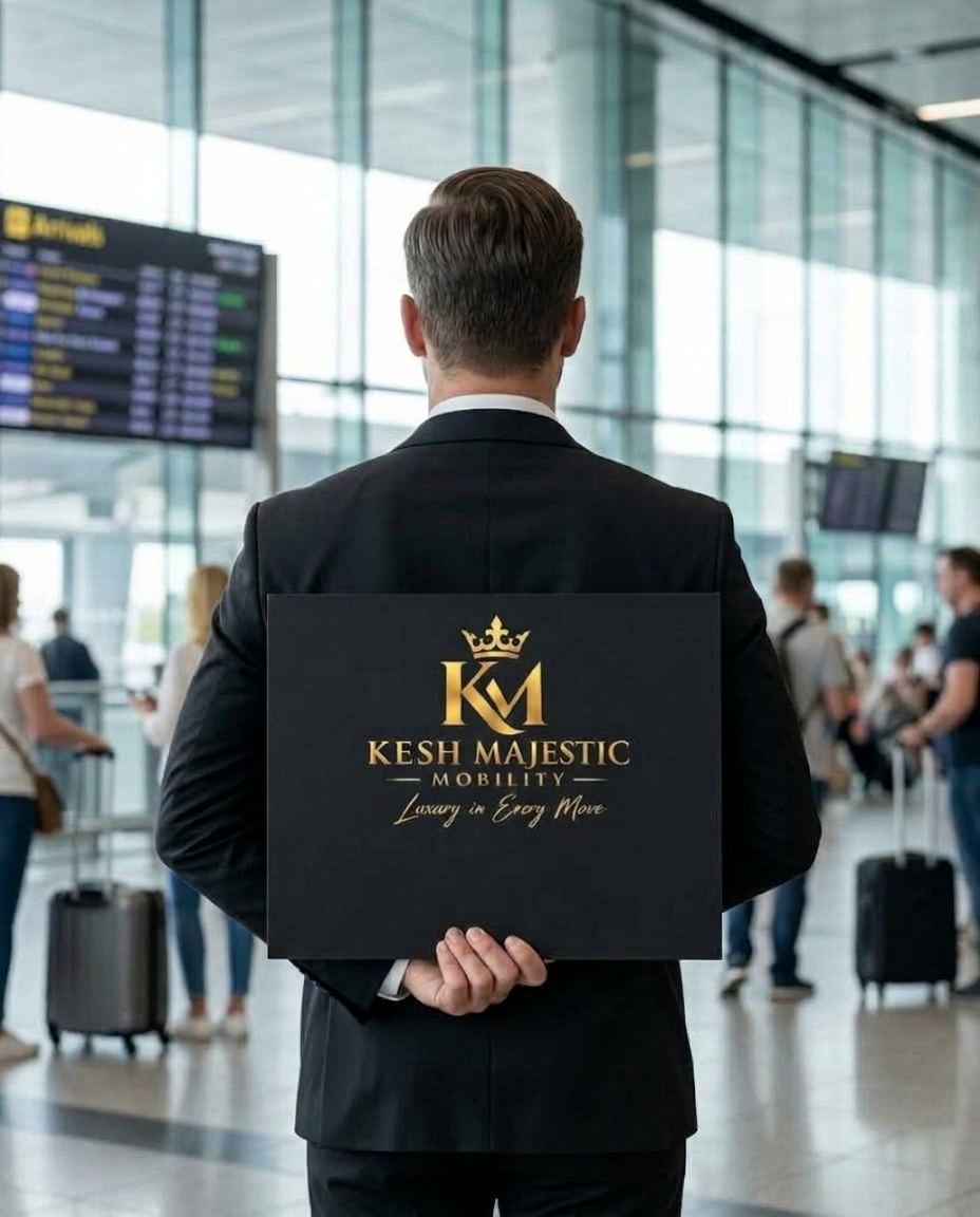 Chauffeur waiting in the arrivals hall at Marrakech airport